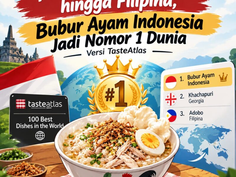 Mengalahkan Georgia hingga Filipina, Bubur Ayam Indonesia Jadi Nomor 1 Dunia Versi TasteAtlas